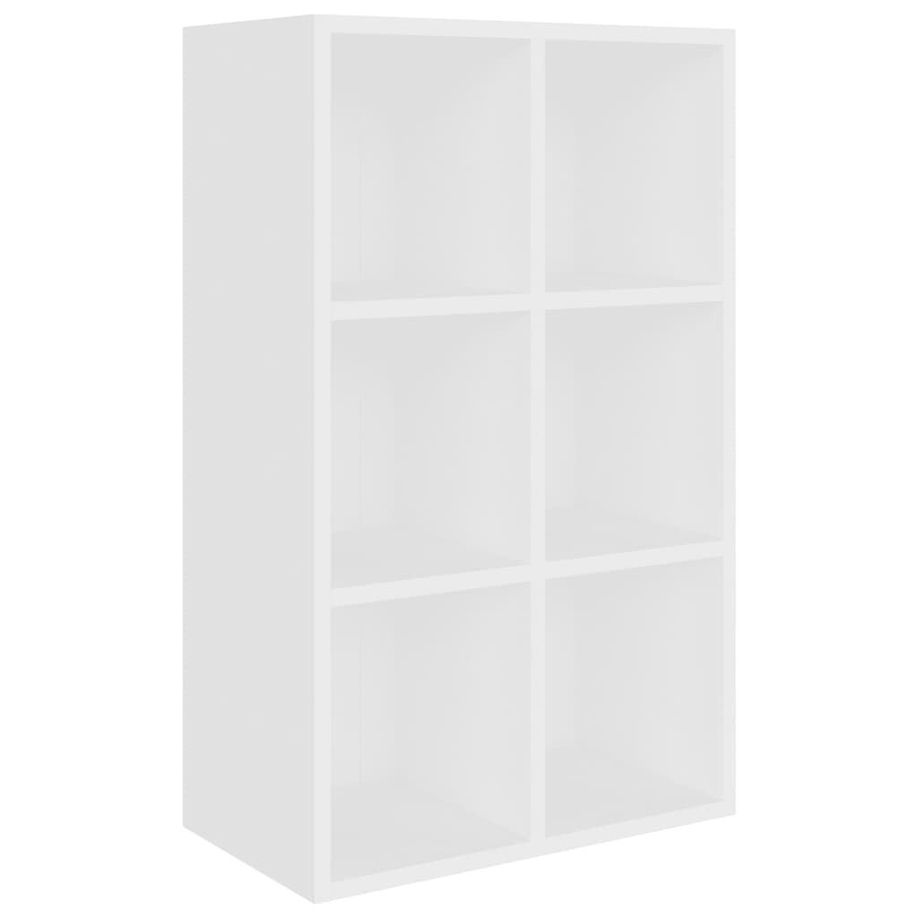 Libreria/Credenza Bianca 66x30x98 cm in Legno Multistrato