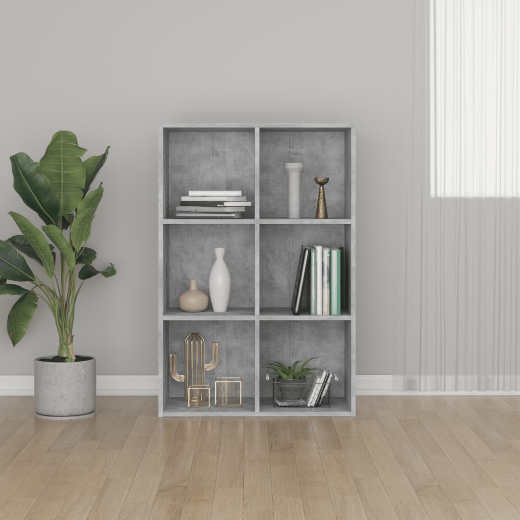 Libreria/Credenza Grigio Cemento 66x30x98 cm Legno Multistrato