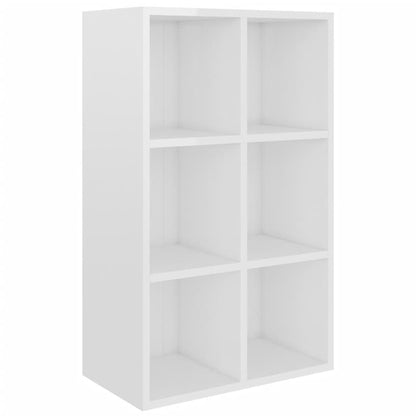 Libreria/Credenza Bianco Lucido 66x30x98 cm Legno Multistrato