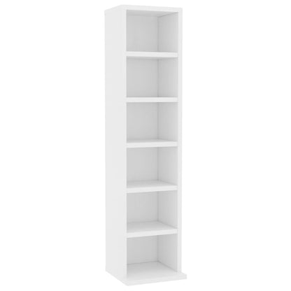 Mobile Porta CD Bianco 21x20x88 cm in Legno Multistrato