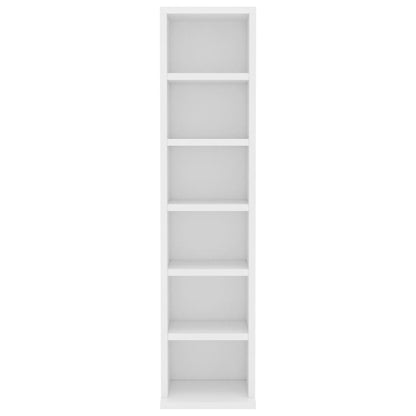 Mobile Porta CD Bianco 21x20x88 cm in Legno Multistrato