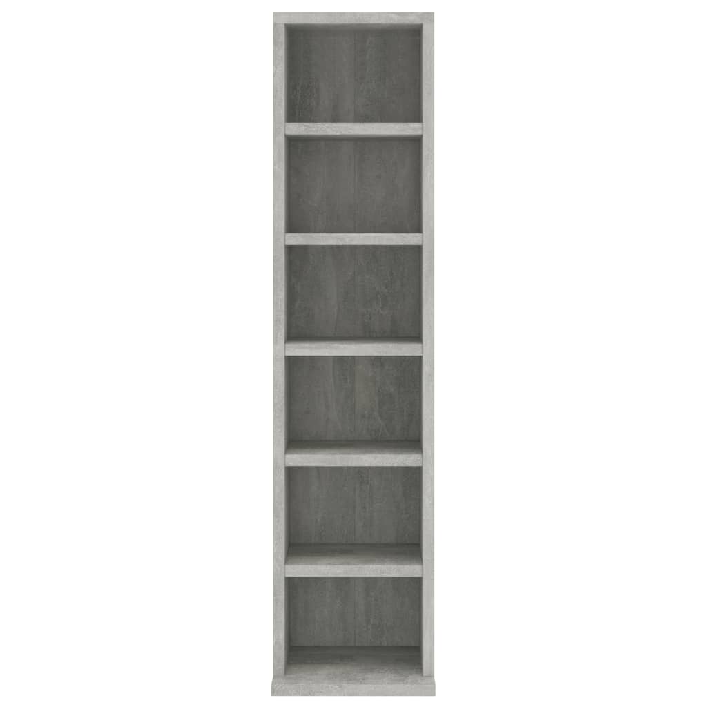 Mobile Porta CD Grigio Cemento 21x20x88 cm in Legno Multistrato