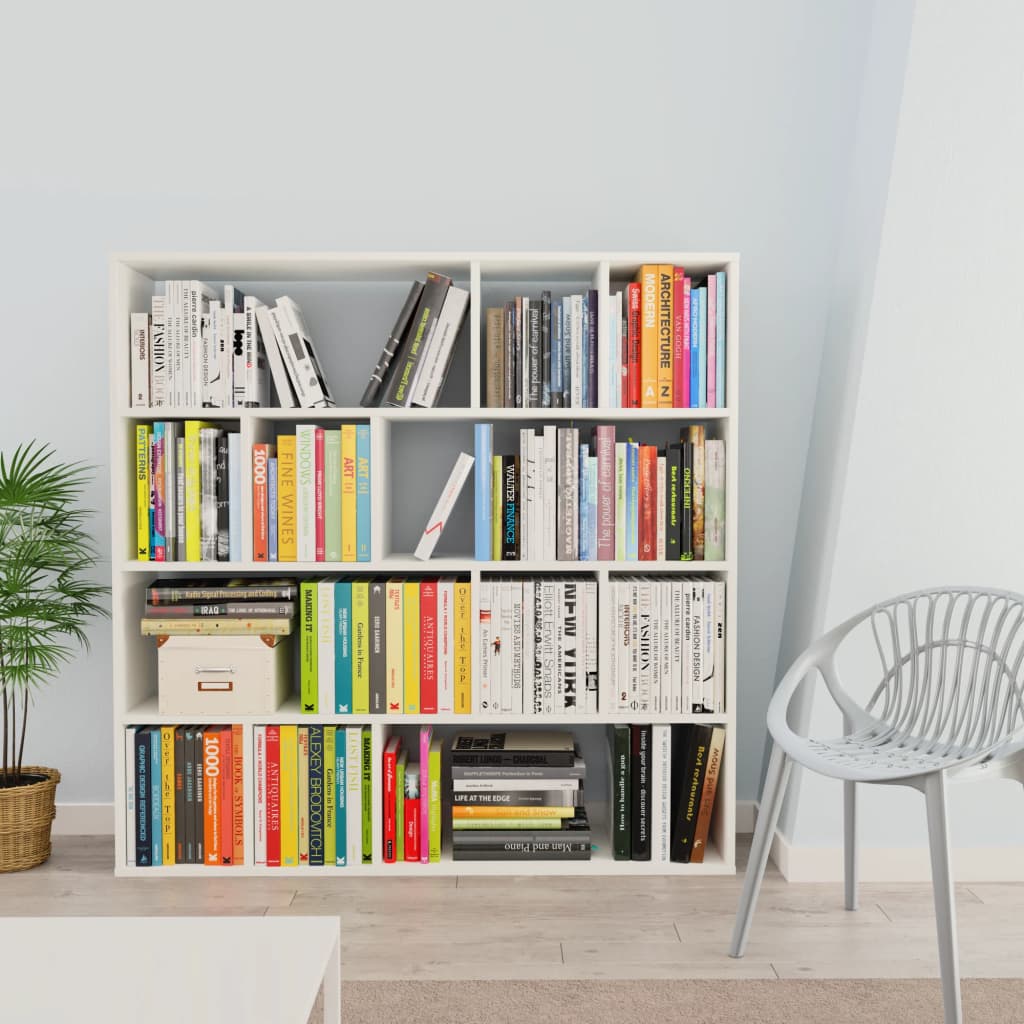 Libreria/Divisorio Bianco 110x24x110 cm in Legno Multistrato