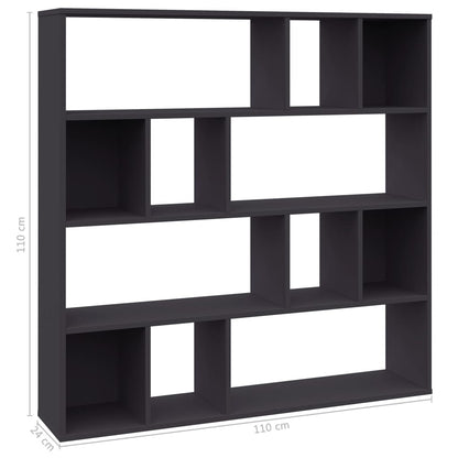 Libreria/Divisorio Grigio 110x24x110 cm in Legno Multistrato