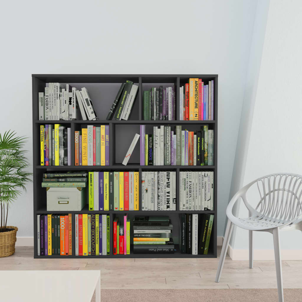 Libreria/Divisorio Grigio 110x24x110 cm in Legno Multistrato