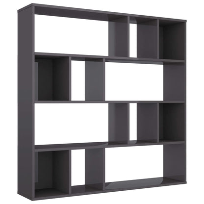 Libreria/Divisorio Grigio Lucido 110x24x110 cm in Multistrato