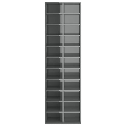 Scarpiera Grigio Lucido 54x34x183 cm in Truciolato