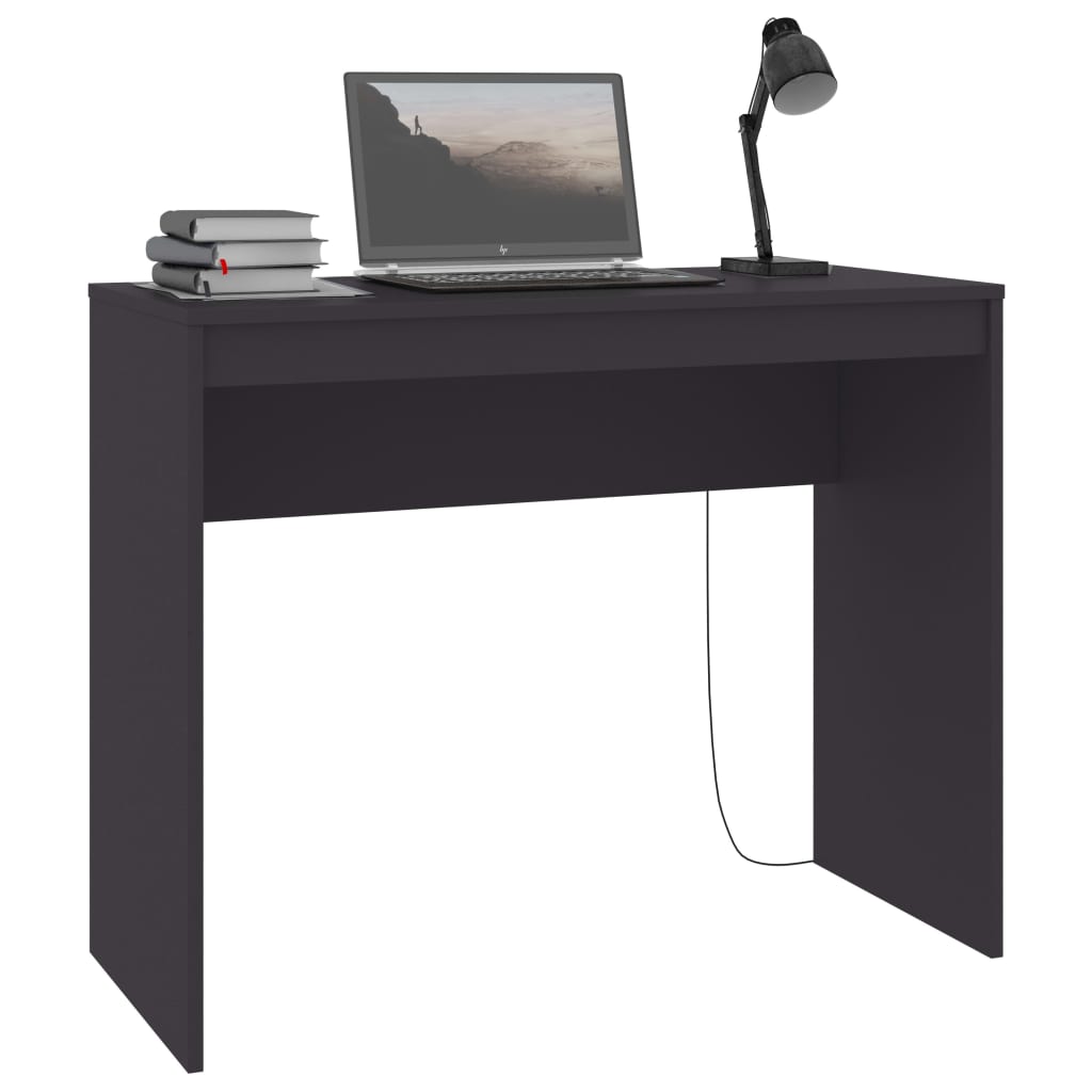 Scrivania Grigia 90x40x72 cm in Legno Multistrato