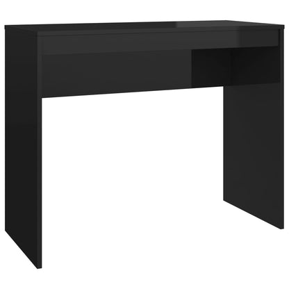 Scrivania Nero Lucido 90x40x72 cm in Legno Multistrato