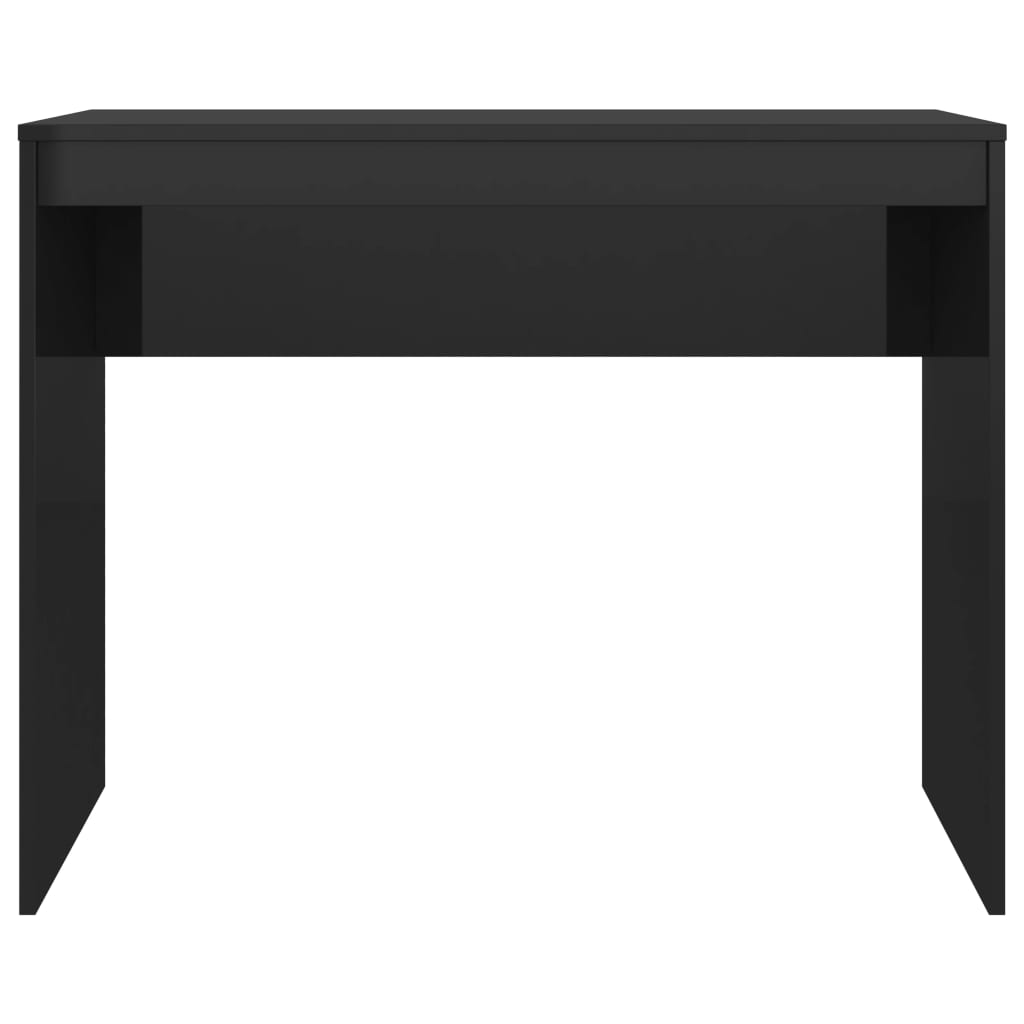 Scrivania Nero Lucido 90x40x72 cm in Legno Multistrato