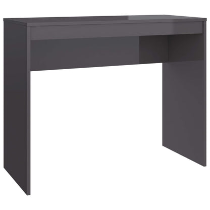 Scrivania Grigio Lucido 90x40x72 cm in Legno Multistrato