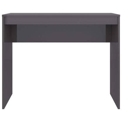 Scrivania Grigio Lucido 90x40x72 cm in Legno Multistrato