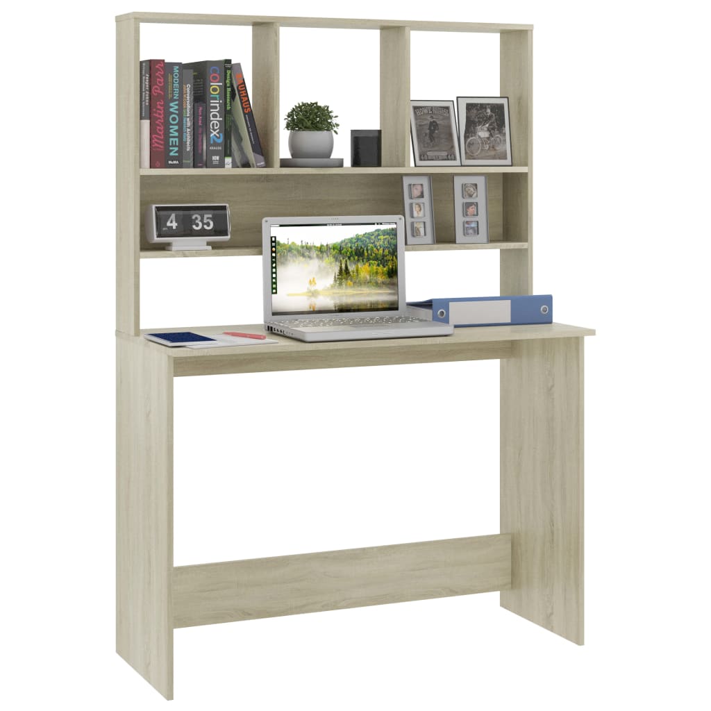 Scrivania e Ripiani Rovere Sonoma 110x45x157 Legno Multistrato