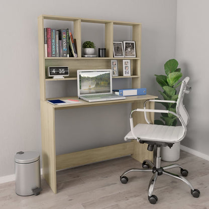 Scrivania e Ripiani Rovere Sonoma 110x45x157 Legno Multistrato