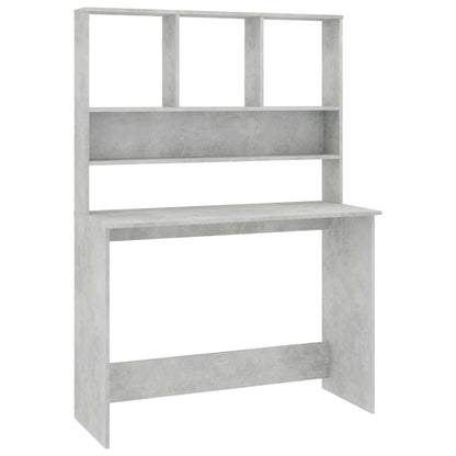 Scrivania Mensole Grigio Cemento 110x45x157cm Legno Multistrato