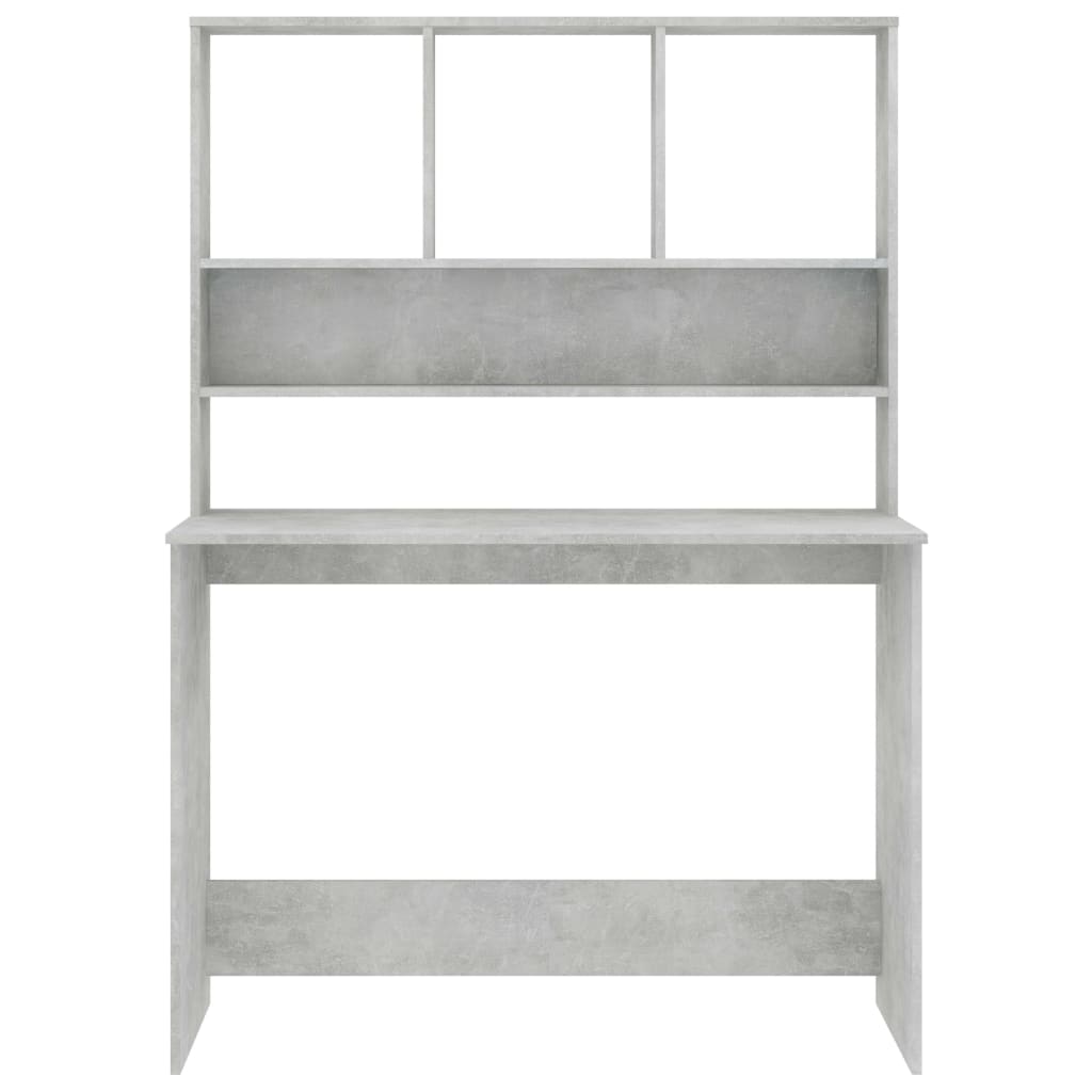 Scrivania Mensole Grigio Cemento 110x45x157cm Legno Multistrato