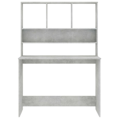 Scrivania Mensole Grigio Cemento 110x45x157cm Legno Multistrato