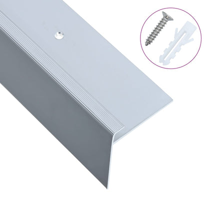 Profili a F per Gradini 15 pz in Alluminio 90 cm Argento