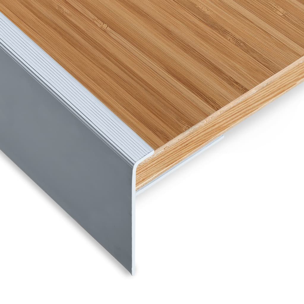 Profili a F per Gradini 15 pz in Alluminio 90 cm Argento
