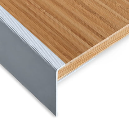 Profili a F per Gradini 15 pz in Alluminio 100 cm Argento