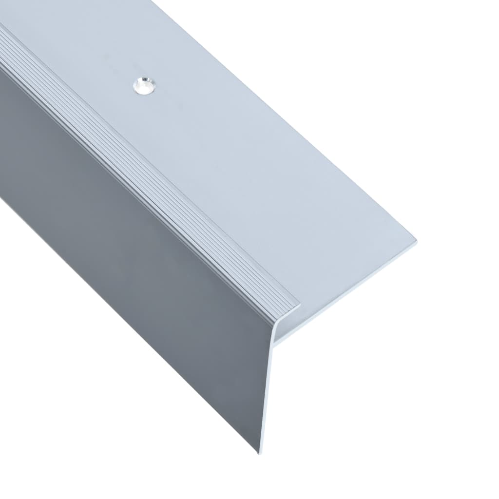 Profili a F per Gradini 15 pz in Alluminio 134 cm Argento