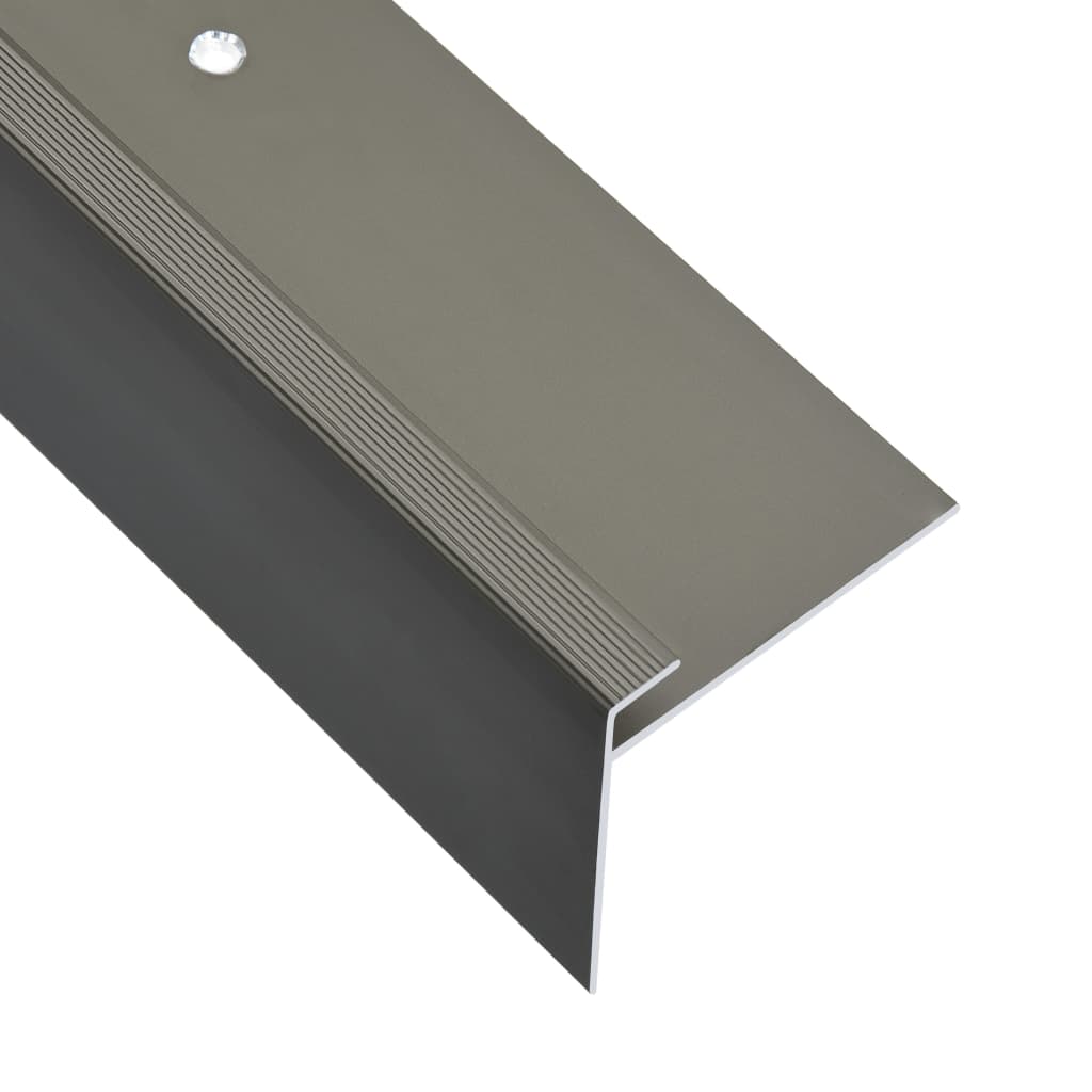 Profili a F per Gradini 15 pz in Alluminio 134cm Marrone
