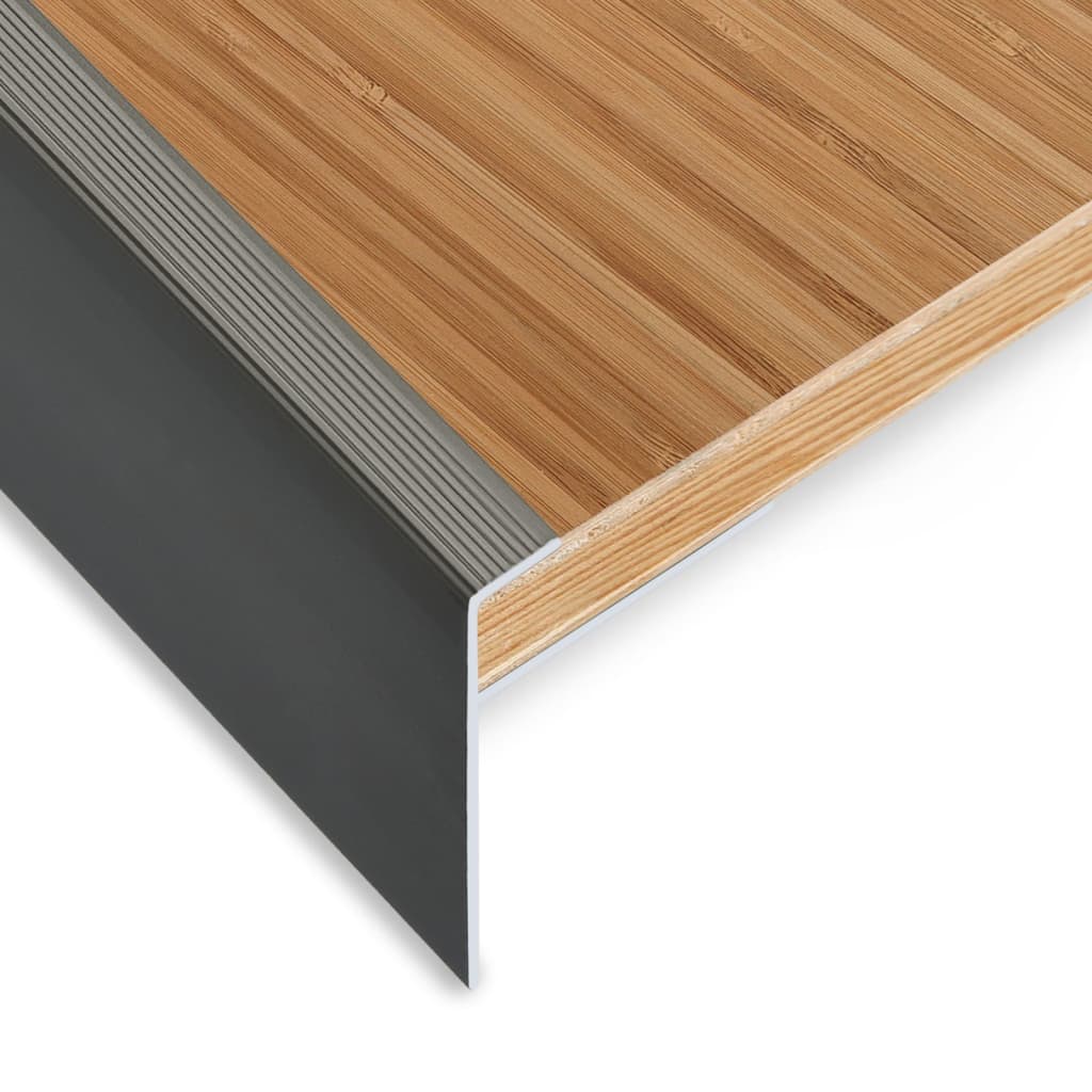 Profili a F per Gradini 15 pz in Alluminio 134cm Marrone