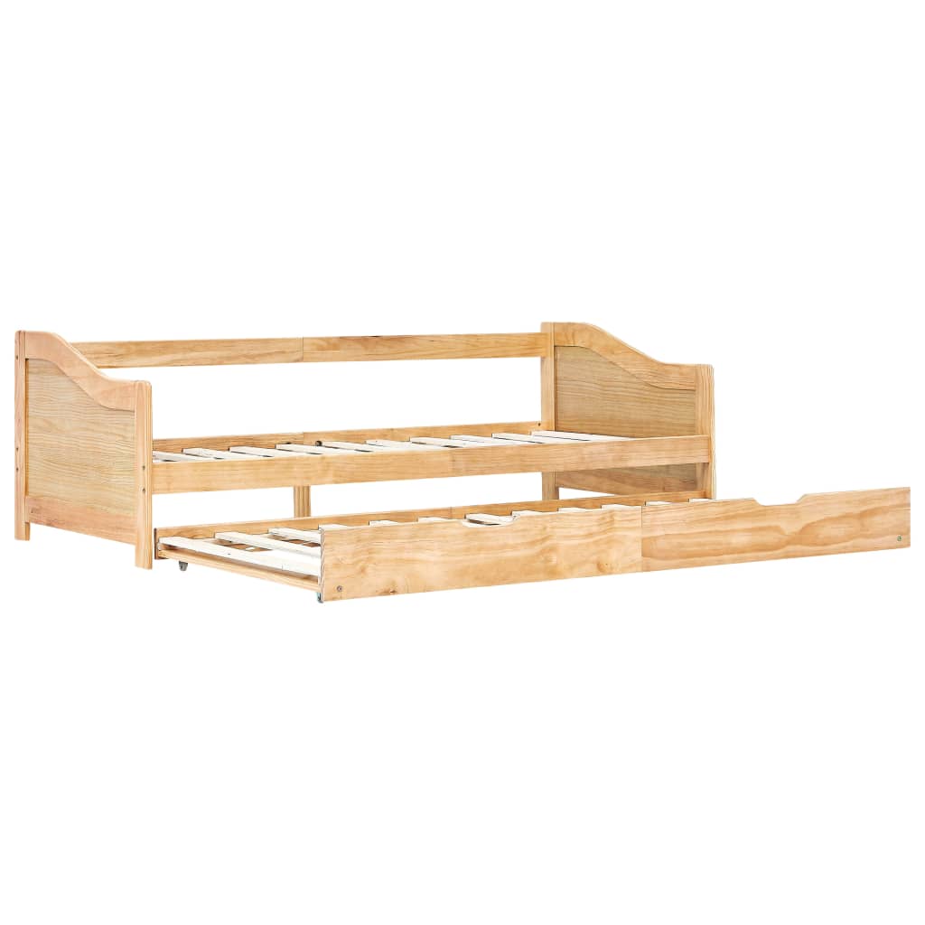 Divano Letto a Scomparsa senza Materasso Pino Bianco 90x200 cm