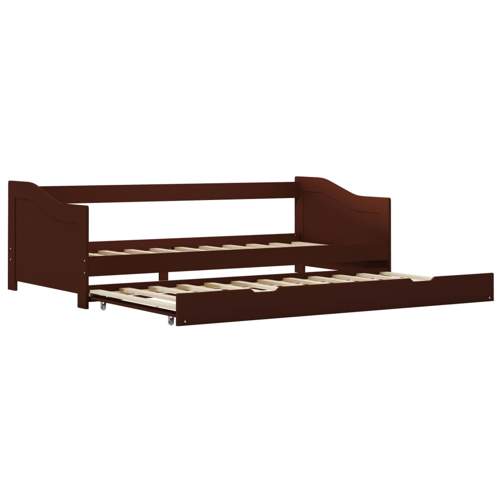 Dormeuse Estraibile senza Materasso Marrone Scuro 90x200 cm