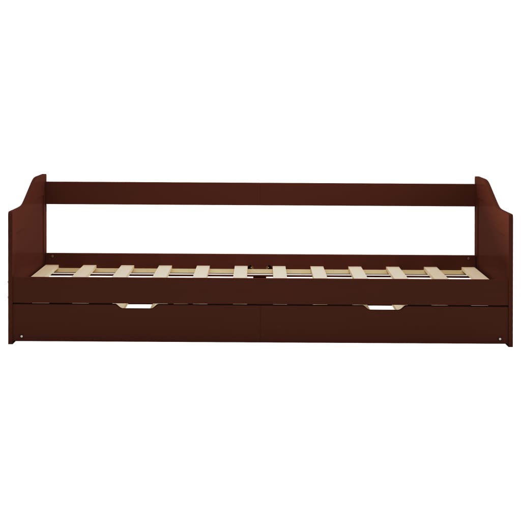 Dormeuse Estraibile senza Materasso Marrone Scuro 90x200 cm