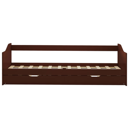 Dormeuse Estraibile senza Materasso Marrone Scuro 90x200 cm