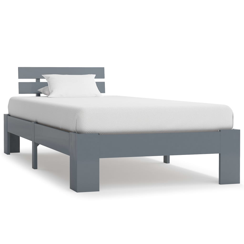 Giroletto senza Materasso Grigio 100x200 cm in Legno di Pino