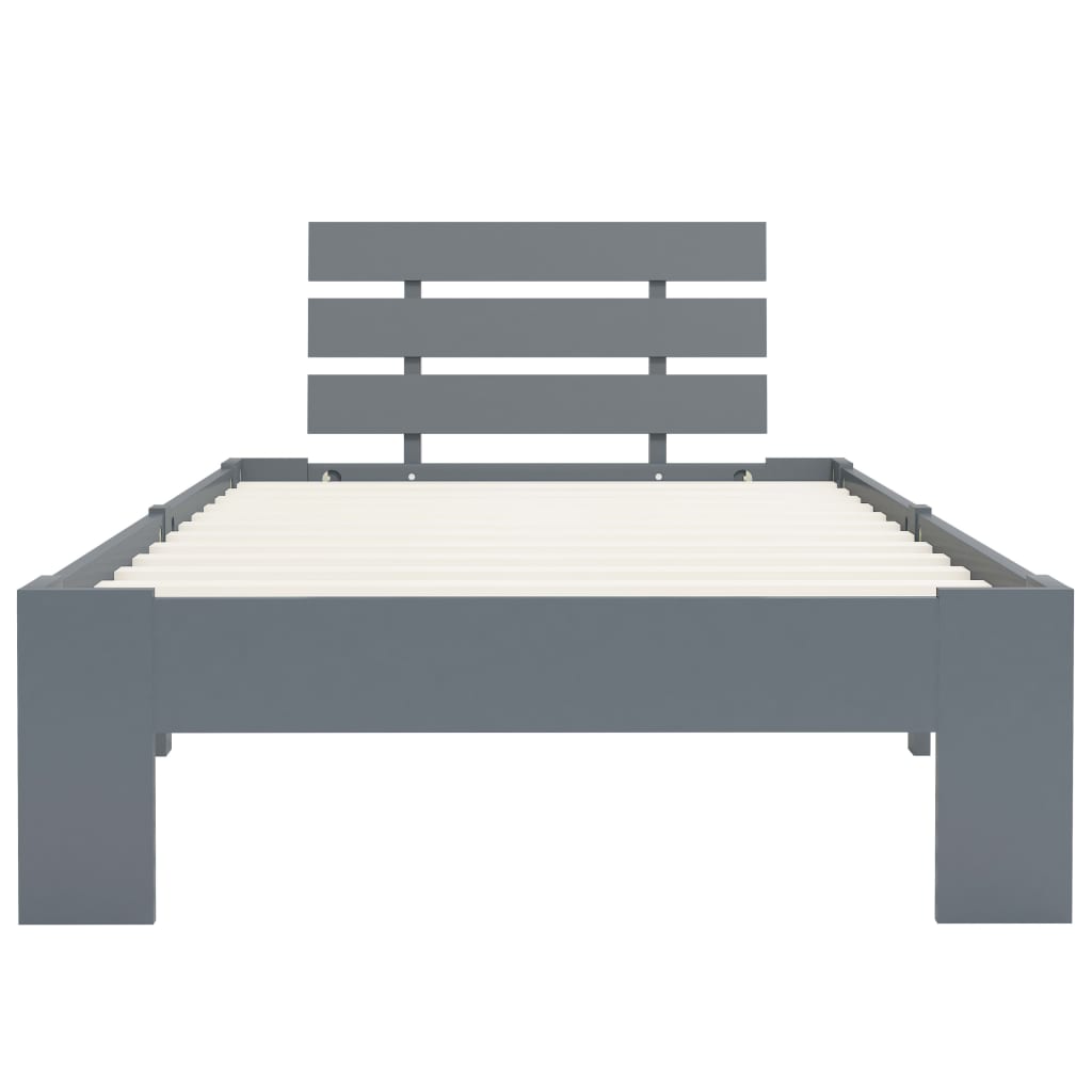 Giroletto senza Materasso Grigio 100x200 cm in Legno di Pino