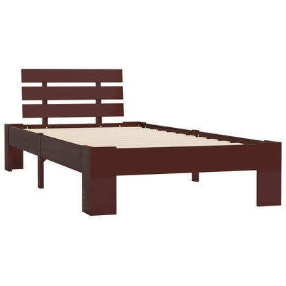 Giroletto senza Materasso Marrone Scuro 90x200 cm Legno Pino
