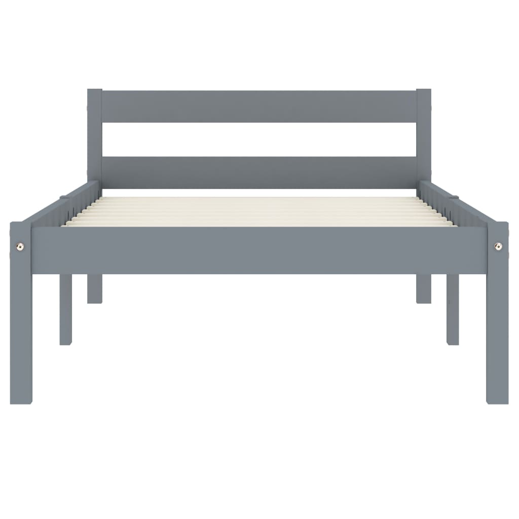 Giroletto senza Materasso Grigio 90x200 cm in Legno di Pino