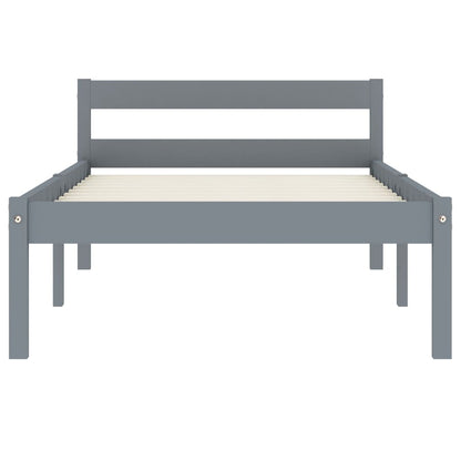 Giroletto senza Materasso Grigio 90x200 cm in Legno di Pino