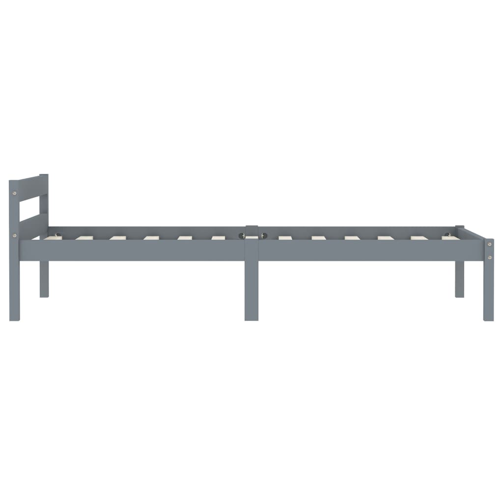 Giroletto senza Materasso Grigio 90x200 cm in Legno di Pino