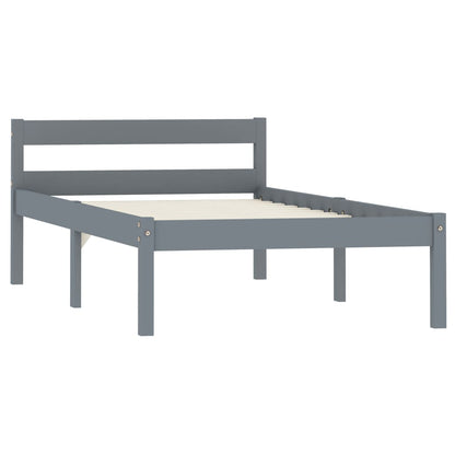 Giroletto senza Materasso Grigio 100x200 cm in Legno di Pino