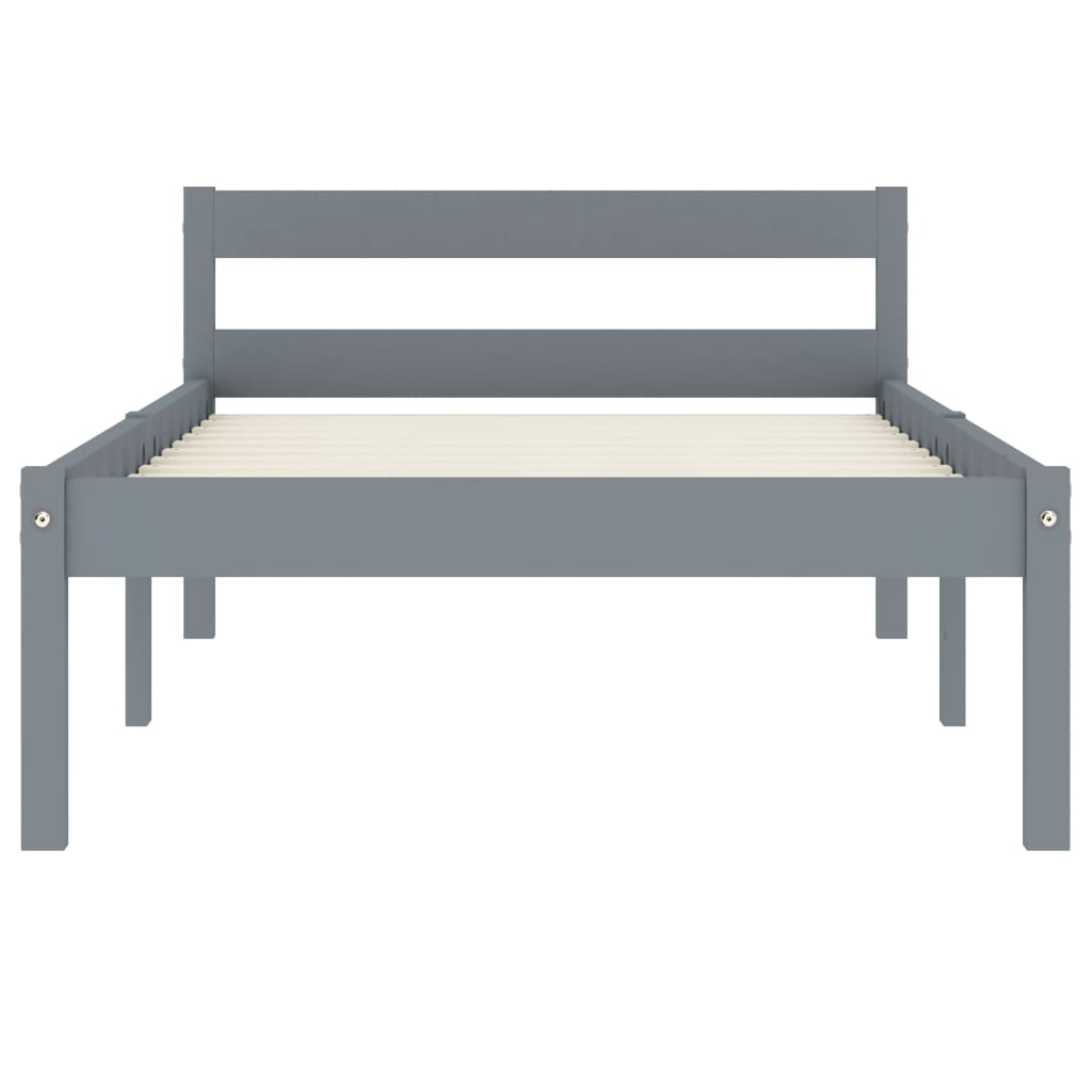Giroletto senza Materasso Grigio 100x200 cm in Legno di Pino
