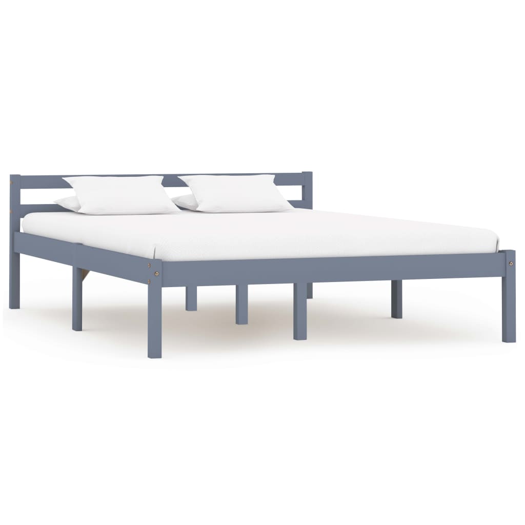 Giroletto senza Materasso Grigio 140x200 cm in Legno di Pino