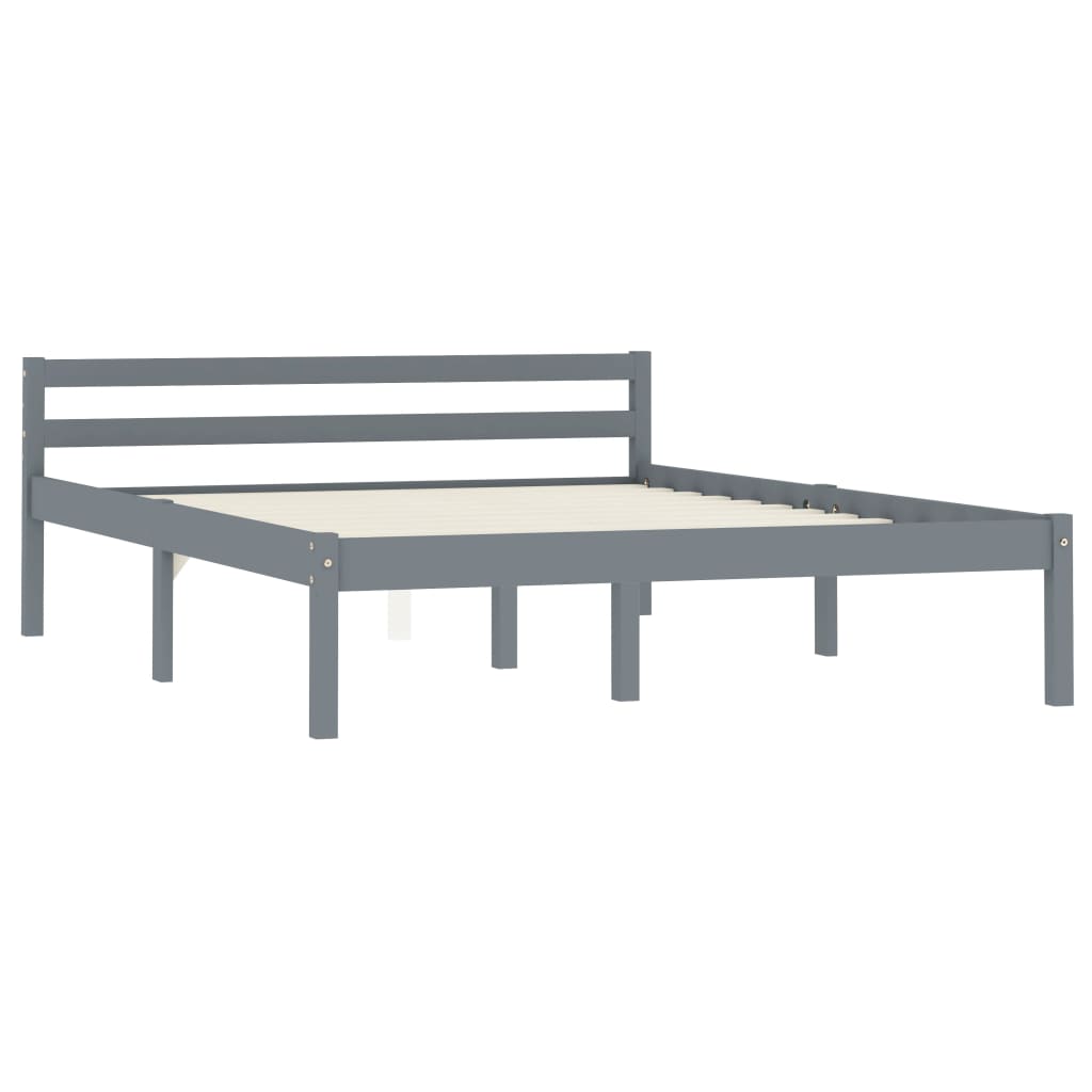 Giroletto senza Materasso Grigio 140x200 cm in Legno di Pino