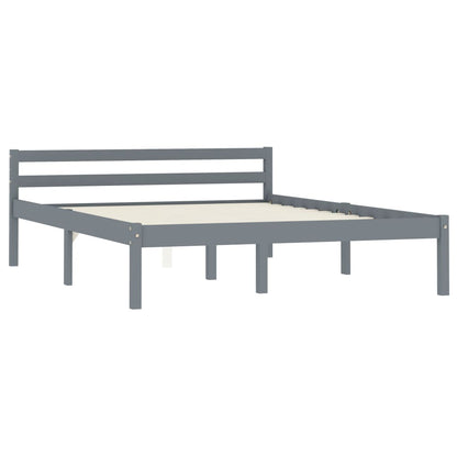 Giroletto senza Materasso Grigio 140x200 cm in Legno di Pino