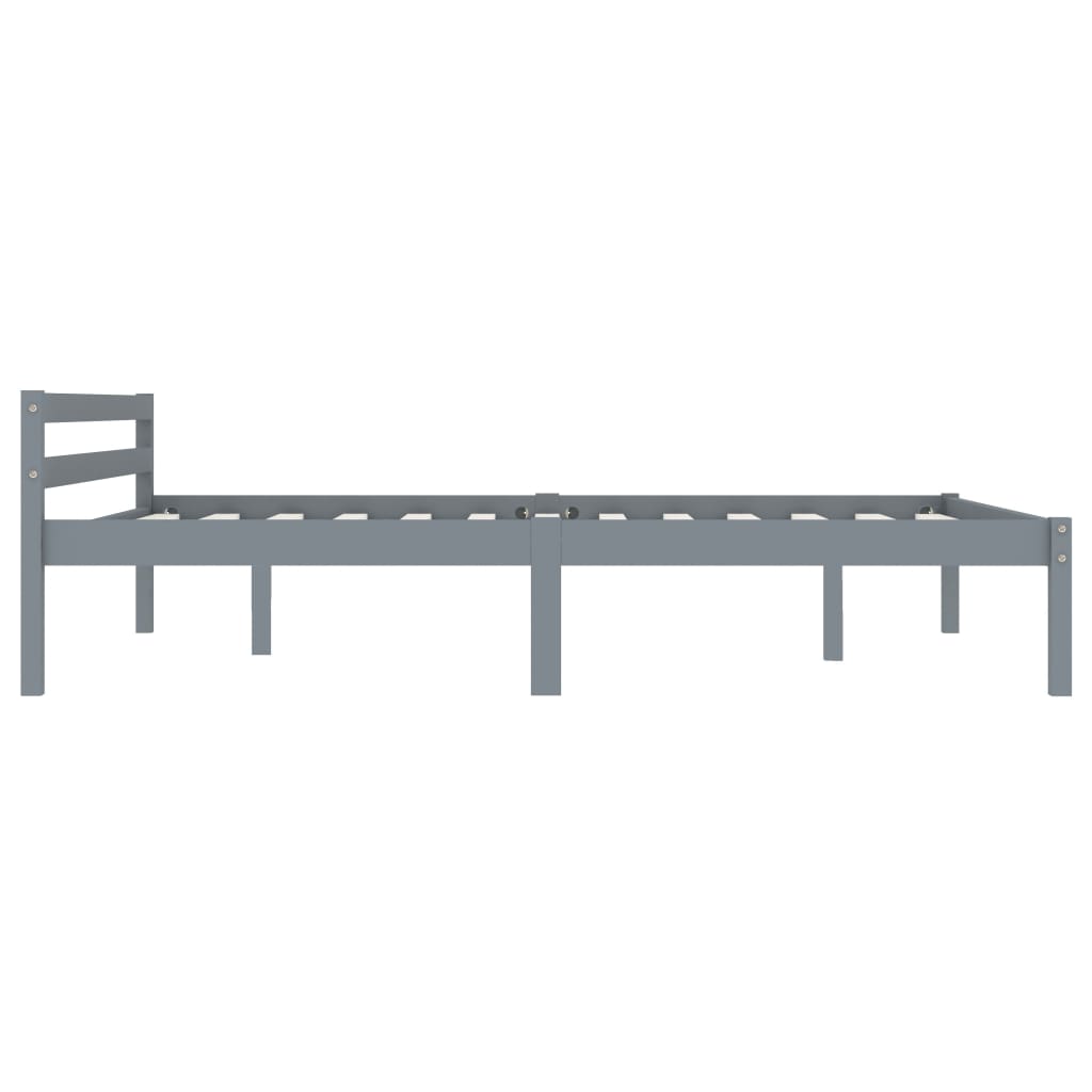 Giroletto senza Materasso Grigio 140x200 cm in Legno di Pino