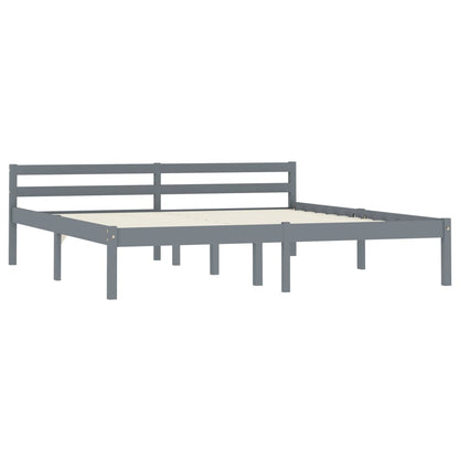 Giroletto senza Materasso Grigio 160x200 cm Legno Massello Pino