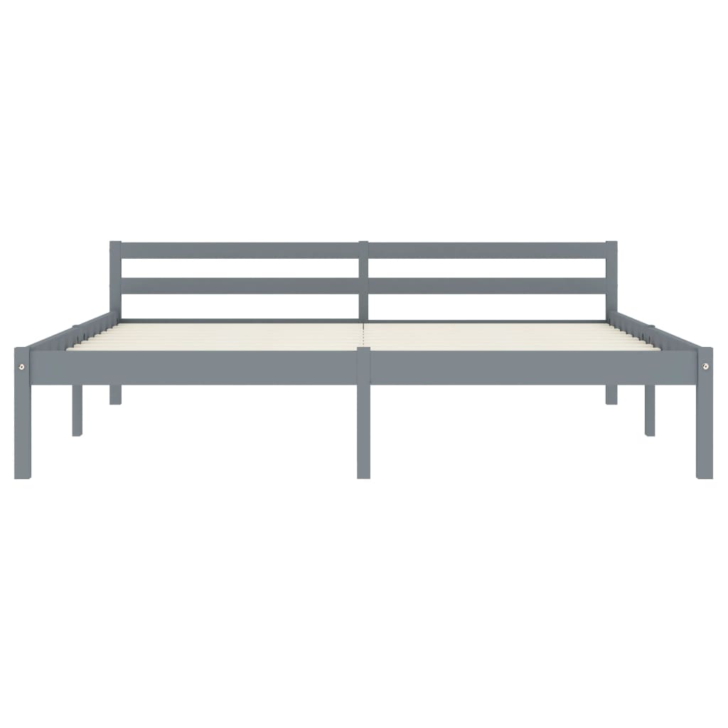 Giroletto senza Materasso Grigio 180x200 cm Legno Massello Pino