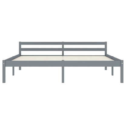 Giroletto senza Materasso Grigio 180x200 cm Legno Massello Pino