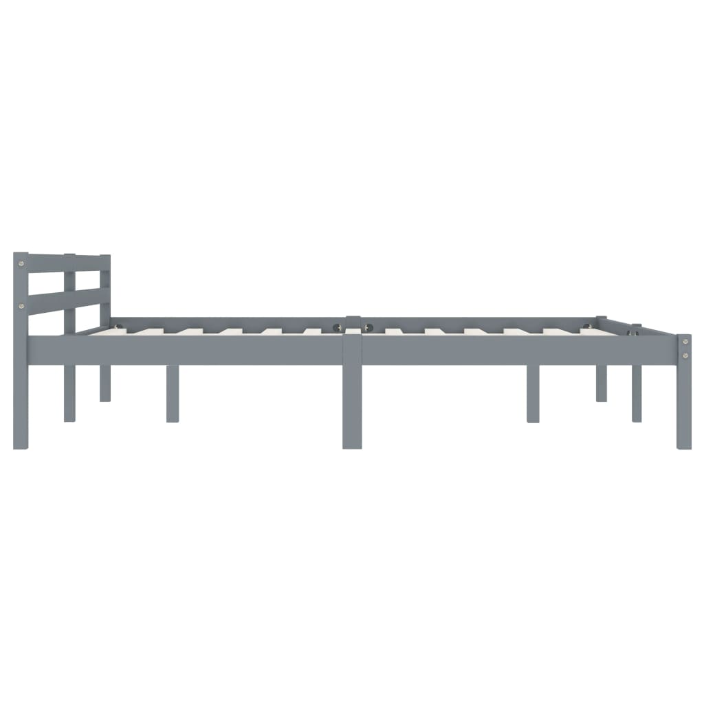 Giroletto senza Materasso Grigio 180x200 cm Legno Massello Pino