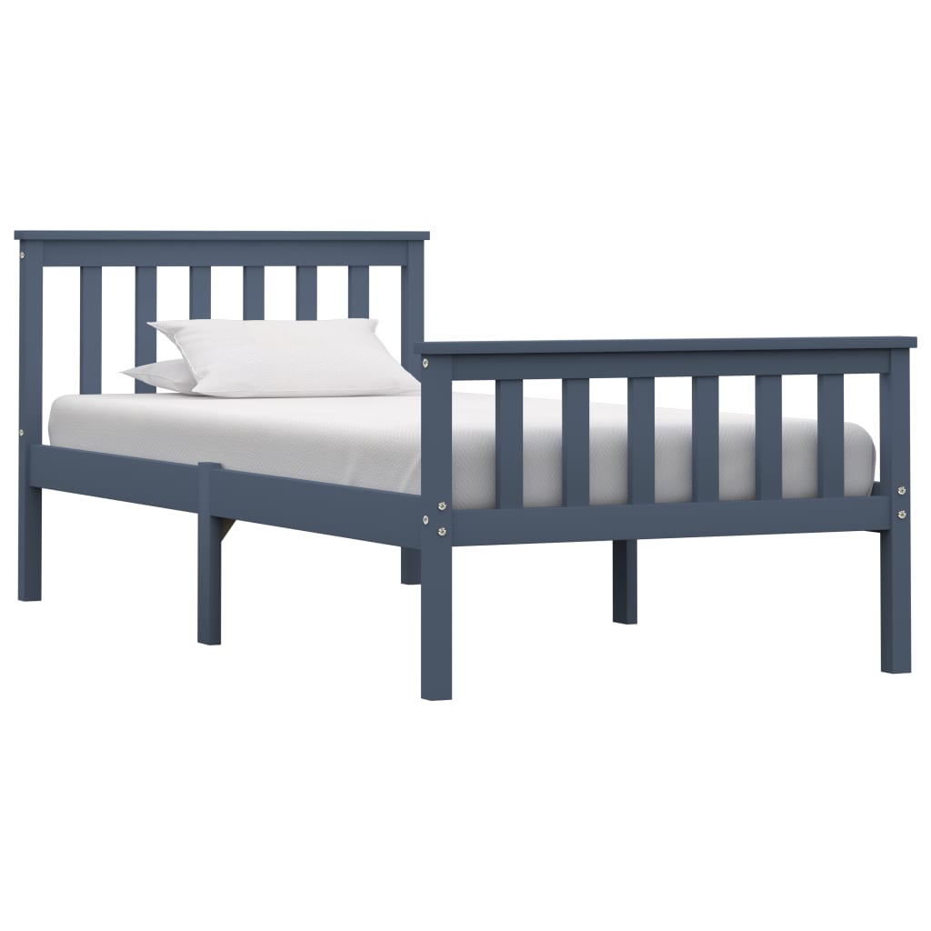 Giroletto senza Materasso Grigio 100x200 cm in Legno di Pino