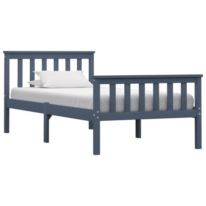 Giroletto senza Materasso Grigio 100x200 cm in Legno di Pino