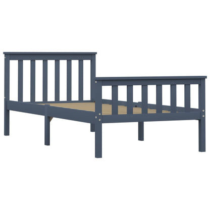 Giroletto senza Materasso Grigio 100x200 cm in Legno di Pino